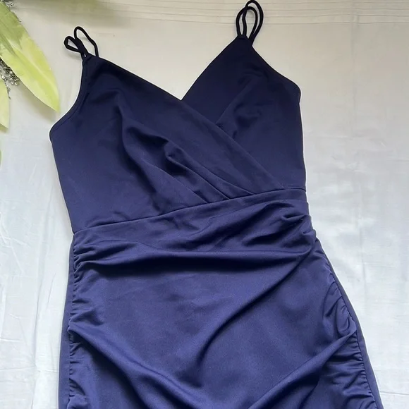 🌟nwt GRACE KARIN Summer V-Neck Spaghetti Dress Retro Ruched Bodycon Dress🌟 - Picture 7 of 10